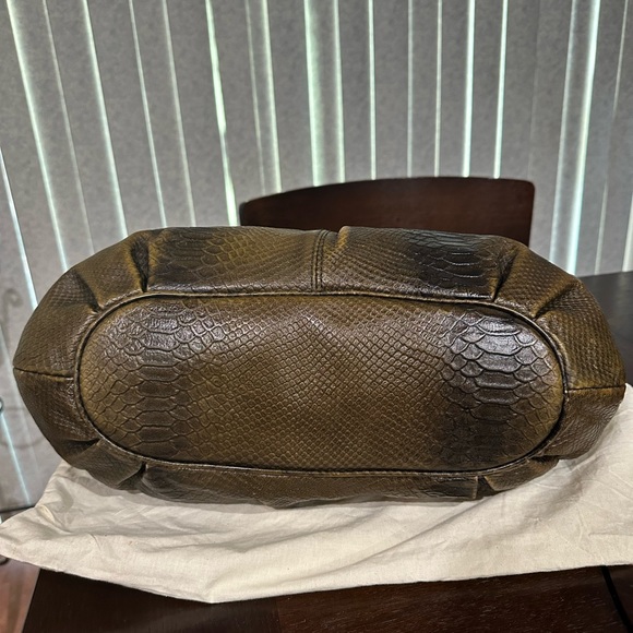 Antonio Malani Snake textured leather handbag/shoulder bag - Picture 7 of 14